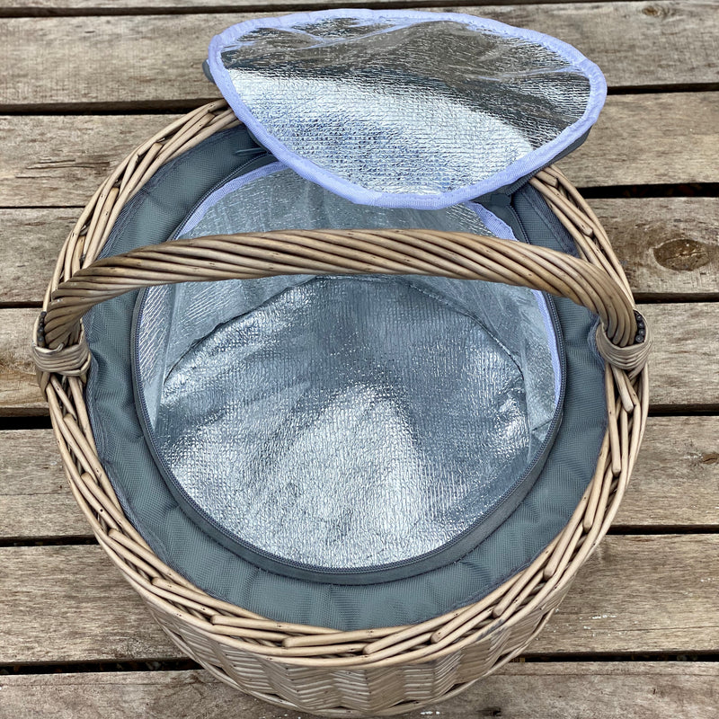 Personalised Round Grey Chiller Basket