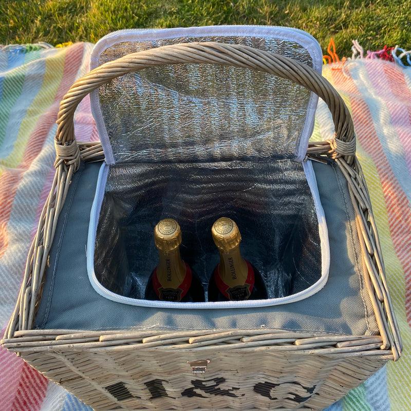 Personalised Beach Chiller Picnic Basket - The Colourful Garden Company