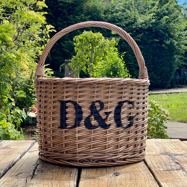 Personalised Grey Round Cooler Basket - The Colourful Garden Company