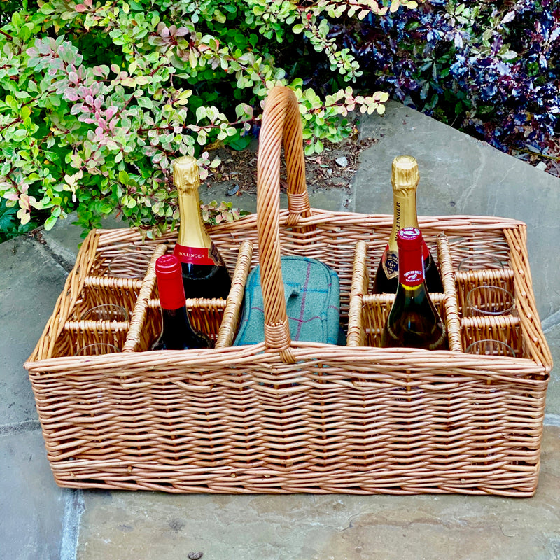 Personalised Party Basket with Six Glasses and Cooler Bag - The Colourful Garden Company
