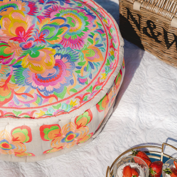Carnival Multicoloured Pouf - The Colourful Garden Company