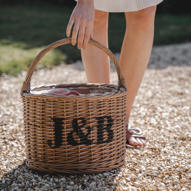 Personalised Red Tartan Cooler Basket - The Colourful Garden Company
