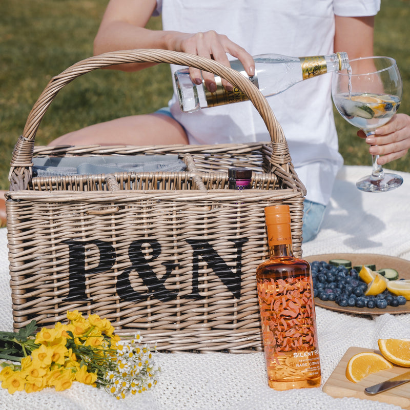Personalised Gin Basket With Glasses & Accessories - The Colourful Garden Company