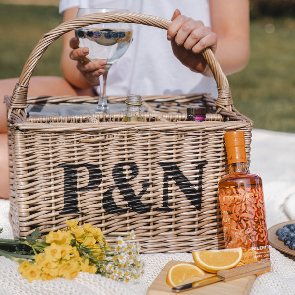 Personalised Gin Basket With Glasses & Accessories - The Colourful Garden Company