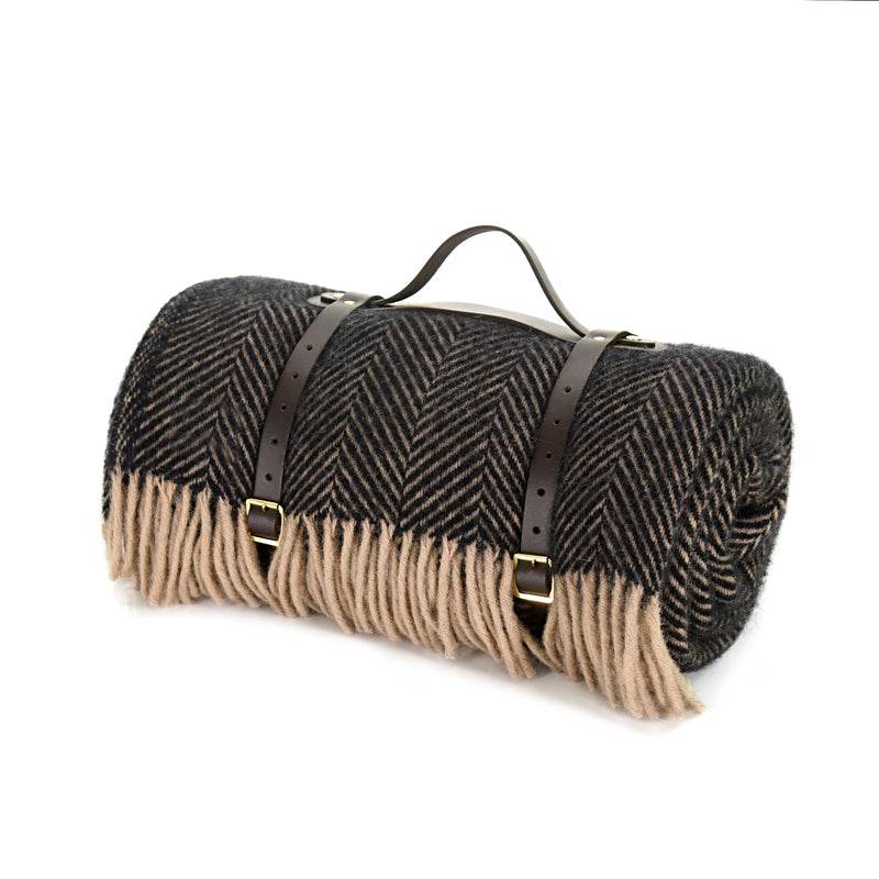 Tweedmill Picnic Rugs with Leather Straps - The Colourful Garden Company