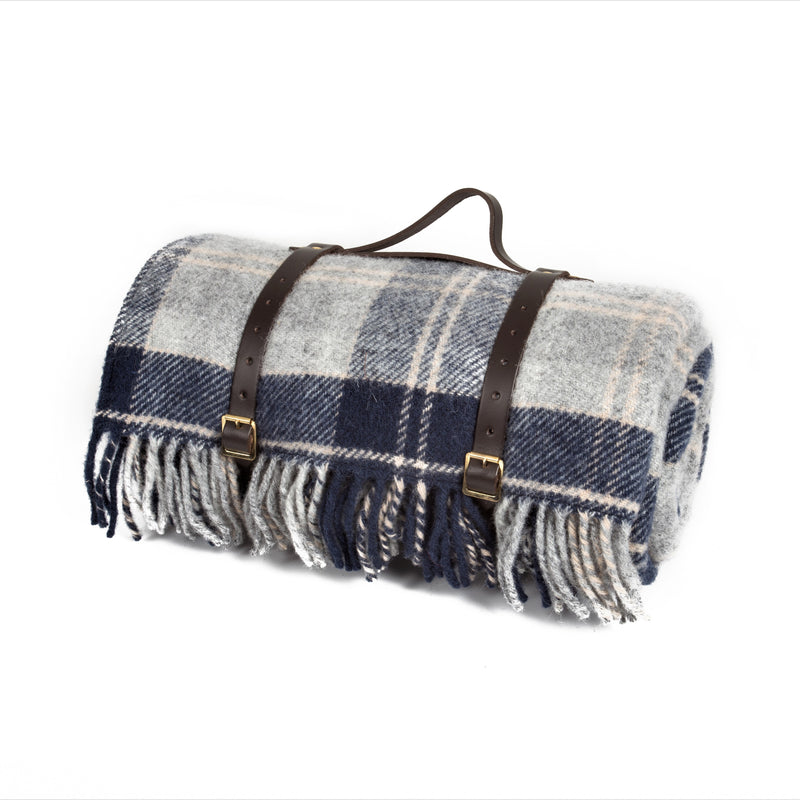 Tweedmill Picnic Rugs with Leather Straps - The Colourful Garden Company