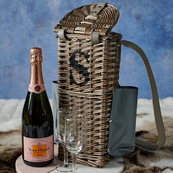 Personalised Champagne Cooler with Two Glasses - The Colourful Garden Company